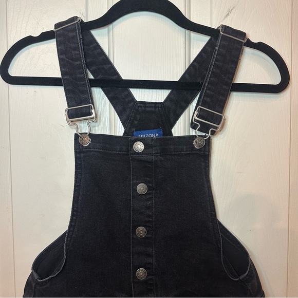 Arizona Jean Co Denim Jumper Dress Overall Jean Black Size Small Grunge Y2K Goth - Picture 2 of 10
